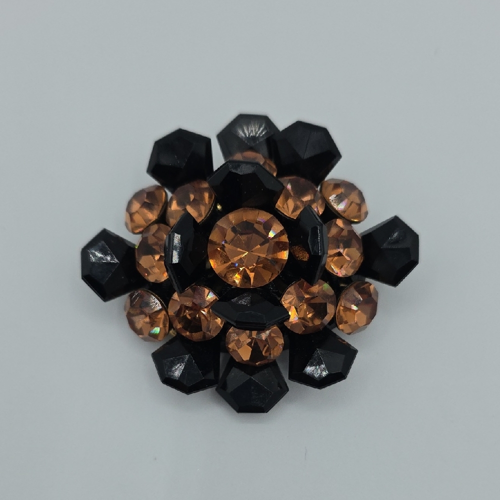 Albert Weiss Black and Amber Brooch
